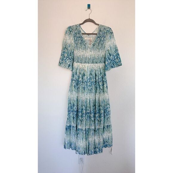 Christy Dawn The Basil Tiered Floral Maxi Dress Morning Gladiola Small Petite - Picture 4 of 9